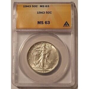 1943 Walking Liberty Half Dollar MS63 ANACS